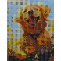 Алмазная мозаика 20х25см "Озорной лабрадор" полная выкладка ZH6550