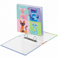 Папка на 2-х кольцах "МЫ-кошки" А5 30мм твердая обложка глянцевая ламинация 070895