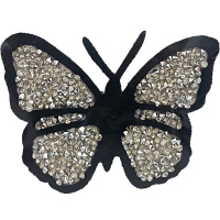 Термоаппликация со стразами "Бабочка" 9х6,5см Y8029-18