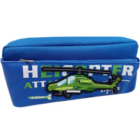Пенал "Вертолеты" 21х9х6,5см прямоугольный, 1 отделение, 2 кармана, текстиль/кожзам, 3 цвета DB23195