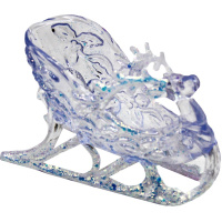 Ёлочное украшение "Санки с оленем" 11х7см, акрил, прозрачное с блестками Y9860-24