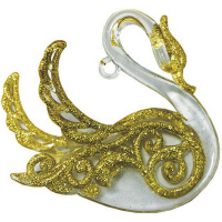 Ёлочное украшение "Лебедь" 9см 2 цвета Y5132-17