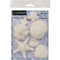 Заготовка для декорирования "Морской" 6шт. 21х16х2см гипс ВА-06