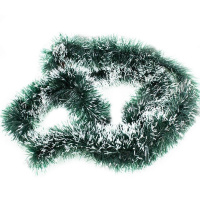 Мишура 9смх2м зеленая с белыми кончиками Y8391-19