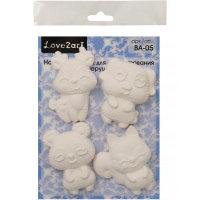 Заготовка для декорирования "Зверушки" 4шт. 21х16х2см гипс ВА-05