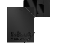 Папка на резинке "Megapolis" А4 пластик черная 46014/50392