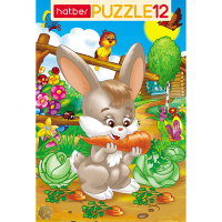 Пазлы 12 эл. "Хитрый зайчик" 20х30см в рамке 12ПЗ4_1255 /035136