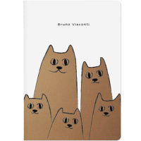 Тетрадь А5 40л клетка "Cat's company" прошитый блок крафт-картон 7-40-071