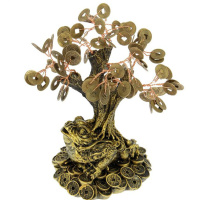 Сувенир "Дерево богатства с монетами" 20см смола Y3561-16