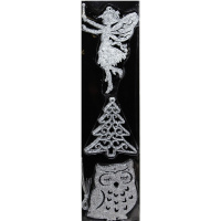 Набор ёлочных украшений 15шт "Сова, ель, фея" серебро Y9931-24