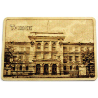 Магнит ТПУ, Главный корпус, пр. Ленина 30, 70*100мм, дерево, Виды Томска №26