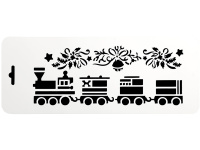 Трафарет пластиковый 10х25см "Рождественский поезд" НГб-66