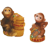 Копилка Обезьяна 11*7,5см темно-коричневая, 2 вида Y2626-15