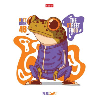 Тетрадь А5 48л клетка "Жабёныш" на скобе 5 дизайнов 48Т5В1/089213