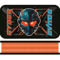 Пенал "Кибербот" 19х10,5х3,5см, прямоугольный, двухстворчатый, ткань ПО-090