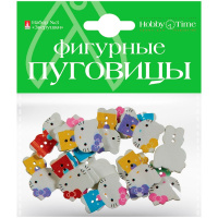 Набор фигурные пуговицы "Зверушки" №6 2-520