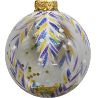 Шар 85мм "Сиреневые ветви" в подарочной упаковке КУ-80-244089