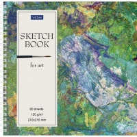 Скетчбук 21х21см 60л 120г/м2 "For Art" спираль, твердая обложка 60Тт4Aгр_24056/065675
