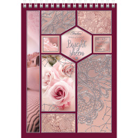 Блокнот А5 80л "Яркое сияние" без линовки, на спирали, 3D фольга матовая ламинация, 2 дизайна 055070