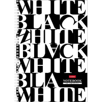 Тетрадь А4 96л клетка "Черное и белое" на спирали, перфорация на отрыв 2 дизайна 088812