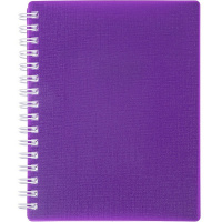 Записная книжка А6 80л "Canvas. Фиолетовая" клетка, на спирали, пластиковая обложка 081653