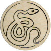 Заготовка для декорирования Подставка под горячее Круг Змея 10,5см фанера 3мм