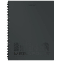 Папка 60 вкладышей "MEGAPOLIS" А4 черная на спирали 14405/45998/50514