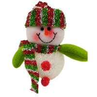 Сувенир "Снеговик" 12см светящийся пвх/текстиль Y1560-14