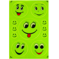 Наклейки светоотражающие "Смайлы" 1 лист 11шт, размер ассорти M-7204