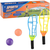 Игра "Поймай мяч" 50х13см пластик (2 ракетки 38х11см, 2 мяча) 292D