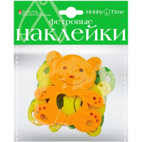 Декор.наклейки "Веселые зверушки" фетр №27 5видов 2-093/27