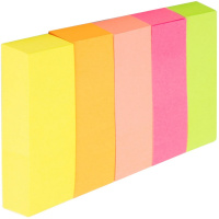 Клейкая закладка бумажная 15х50мм 5 цветов по 100л неон EA11402