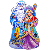 Панно "Дед Мороз со Снегурочкой" 52х35см 210506-293