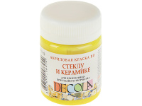 Краска акриловая по стеклу и керамике 50мл лимонная 4028214