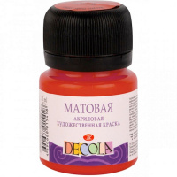 Краска акриловая 20мл красная матовая Декола 14326331