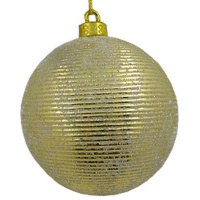 Шар 80мм с узором, золотисто-белый Y6647-18