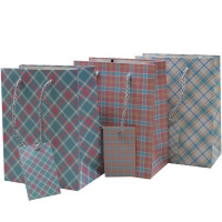 Пакет подарочный "Клеточка" 14,5х18х8см 3 цвета 11458-24