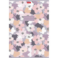 Тетрадь А4 96л клетка "Музыка цветов" на скобе ламинация Soft-touch 3 дизайна 093581