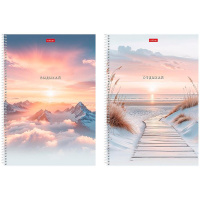 Тетрадь А4 96л клетка "В моменте" на спирали, перфорация на отрыв, матовая ламинация 2 дизайна