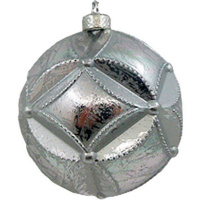 Шар 80мм с узором, серебро Y6636-18