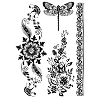 Тату-наклейка кружевная черн., бел.  20*15 см Y3341-15