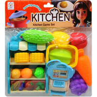 Касса 23х26см с продуктами, 14 предметов, пластик, в блистере LT378701