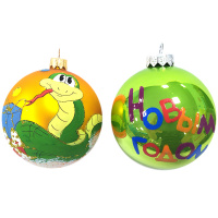 Набор ёлочных украшений 2шт "С Новым годом Змеи!" d-8,5см КН-85-12300