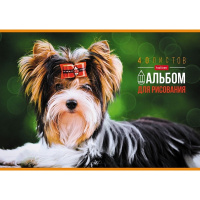 Альбом для рисования А4 40л "Любимые питомцы" на скобе 5 дизайнов 079741