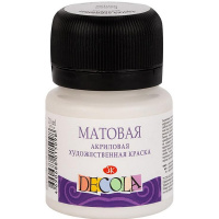 Краска акриловая 20мл белая матовая Декола 14326104