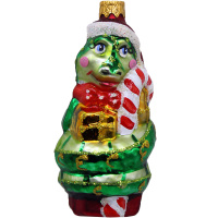 Ёлочное украшение "Змея с подарком" h-11см в подарочной упаковке ФУ-781
