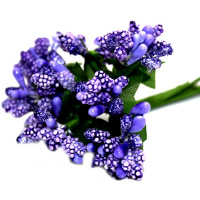 Цветок декоративный Ландыш 2см сиреневый 12шт/уп. Y3916-16