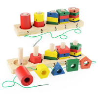 Игрушка дерев. "Набор пирамид" 6*24см., 5шт. Y4495-16 Игрушка дерев. "Набор пирамид" 6*24см., 5шт. Y4495-16