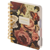 Записная книжка А6 120л "Art journal. Lush Bouquet" линия/точка, на спирали,с разделителями 3-568/15