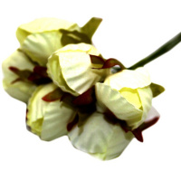 Цветок декоративный Роза 2,5см бежевый 6шт/уп. Y4836-17